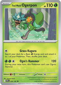 Teal Mask Ogerpon - SV10: Destined Rivals (DRI) #026/182 - Uncommon Pokémon Trading Card