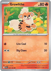 Growlithe - SV10: Destined Rivals (DRI) #027/182 - Common Pokémon Trading Card