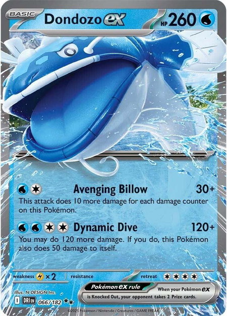 Dondozo ex - 066/182 - SV10: Destined Rivals Pokémon trading card