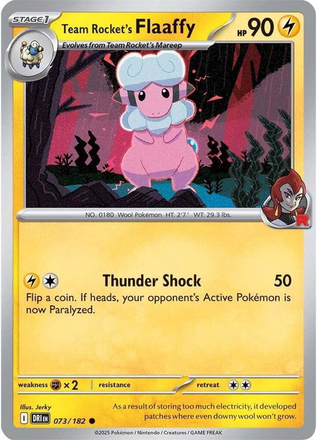 Team Rocket's Flaaffy trading card from SV10: Destined Rivals Team Rocket's Flaaffy - SV10: Destined Rivals Pokémon trading card