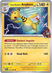 Team Rocket's Ampharos - SV10: Destined Rivals (DRI) #074/182 - Uncommon Pokémon Trading Card