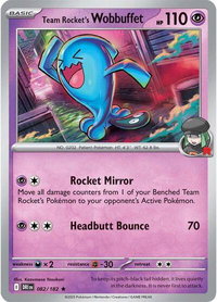 Team Rocket's Wobbuffet - SV10: Destined Rivals (DRI) #082/182 - Rare Pokémon Trading Card