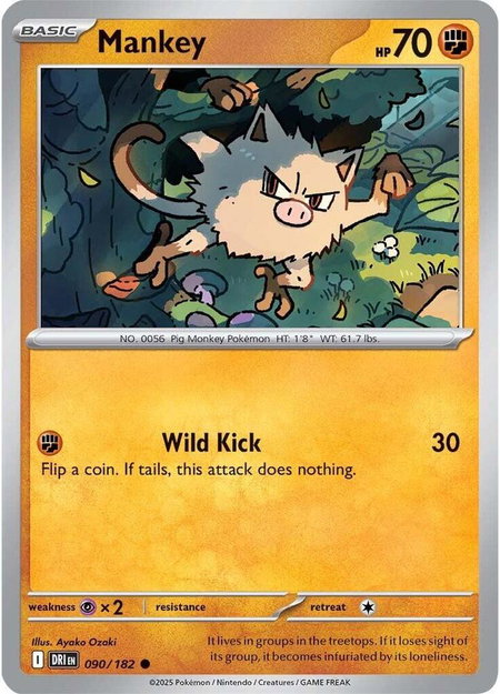 Mankey - SV10: Destined Rivals Pokémon trading card