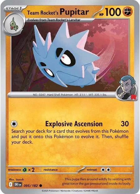 Team Rocket's Pupitar - SV10: Destined Rivals Pokémon trading card