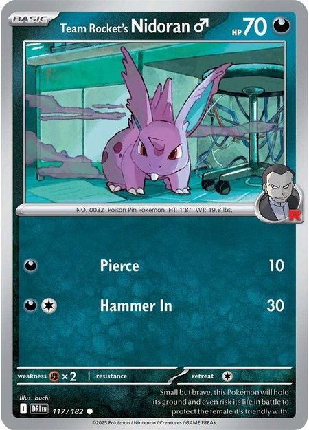Team Rocket's Nidoran M - SV10: Destined Rivals Pokémon trading card