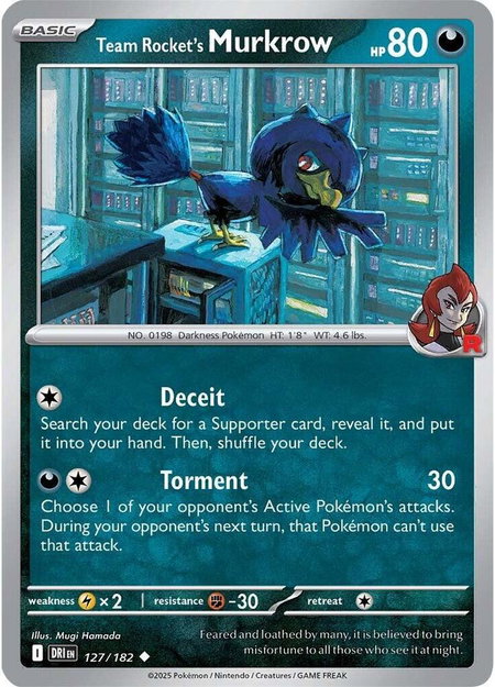 Team Rocket's Murkrow - 127/182 - SV10: Destined Rivals Pokémon trading card