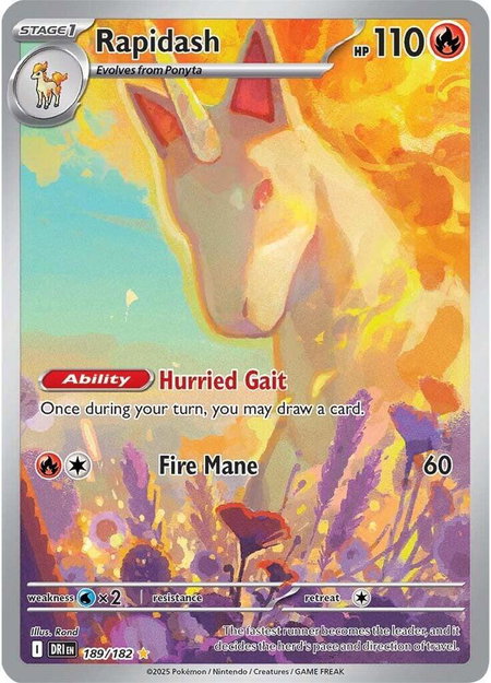 Rapidash - 189/182 - SV10: Destined Rivals Pokémon trading card