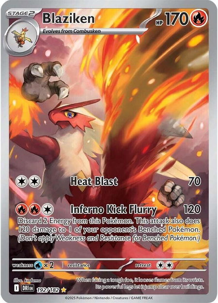 Blaziken - 192/182 - SV10: Destined Rivals Pokémon trading card