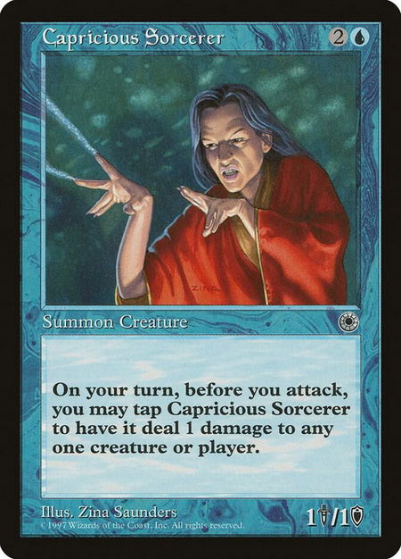 Capricious Sorcerer - Portal Magic: The Gathering trading card