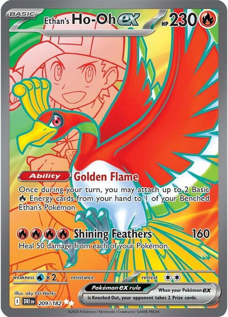 Ethan's Ho-Oh ex - 209/182 - SV10: Destined Rivals Pokémon trading card