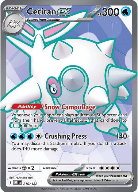 Cetitan ex - 210/182 - SV10: Destined Rivals Pokémon trading card