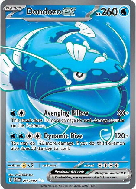 Dondozo ex - 211/182 - SV10: Destined Rivals Pokémon trading card