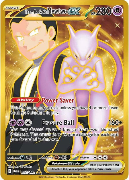 Team Rocket's Mewtwo ex - 240/182 - SV10: Destined Rivals Pokémon trading card