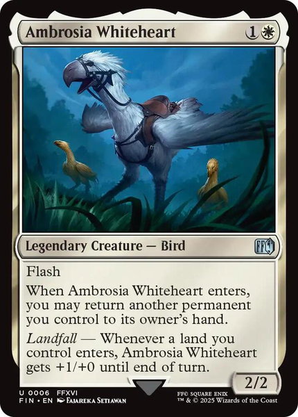 Ambrosia Whiteheart trading card from FINAL FANTASY Ambrosia Whiteheart - FINAL FANTASY Magic: The Gathering trading card