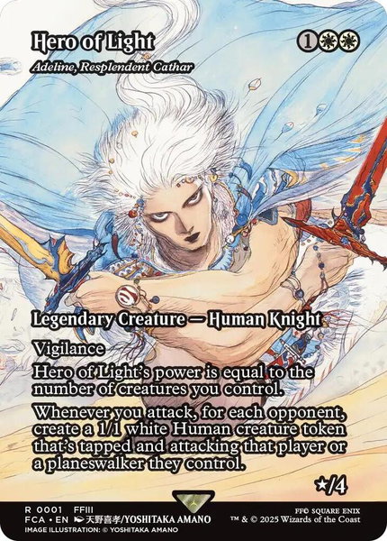Hero of Light - Adeline, Resplendent Cathar (Showcase) trading card from FINAL FANTASY: Through the Ages Hero of Light - Adeline, Resplendent Cathar (Showcase) - FINAL FANTASY: Through the Ages Magic: The Gathering trading card