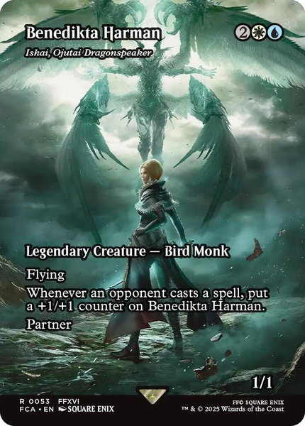 Benedikta Harman - Ishai, Ojutai Dragonspeaker (Showcase) trading card from FINAL FANTASY: Through the Ages Benedikta Harman - Ishai, Ojutai Dragonspeaker (Showcase) - FINAL FANTASY: Through the Ages Magic: The Gathering trading card