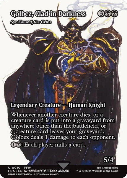 Golbez, Clad in Darkness - Syr Konrad, the Grim (Showcase) trading card from FINAL FANTASY: Through the Ages Golbez, Clad in Darkness - Syr Konrad, the Grim (Showcase) - FINAL FANTASY: Through the Ages Magic: The Gathering trading card