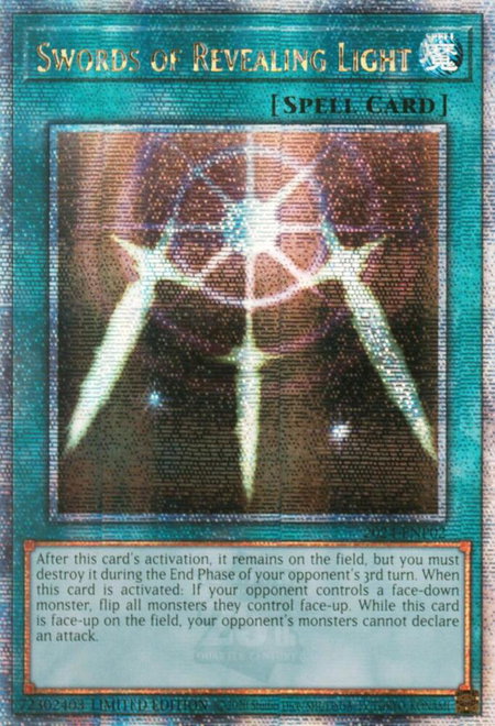 Swords of Revealing Light trading card from World Championship Series Swords of Revealing Light - World Championship Series YuGiOh trading card