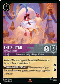 The Sultan - Royal Apparition - Reign of Jafar (8) #73/204 - Rare Disney Lorcana Trading Card