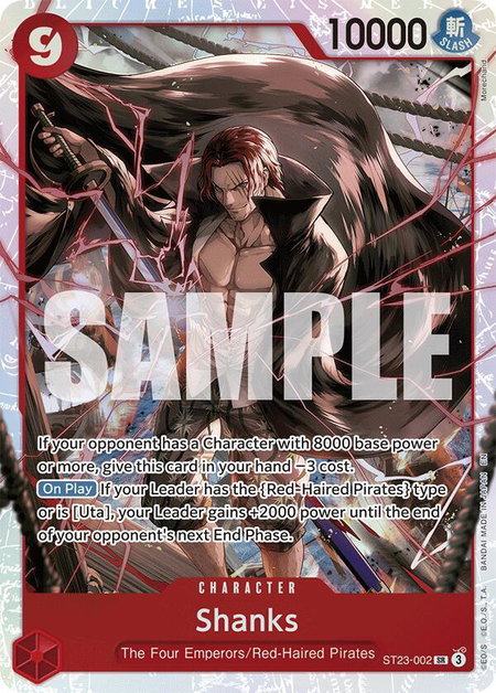 Shanks (002) trading card from Starter Deck 23: RED Shanks Shanks (002) - Starter Deck 23: RED Shanks One Piece trading card