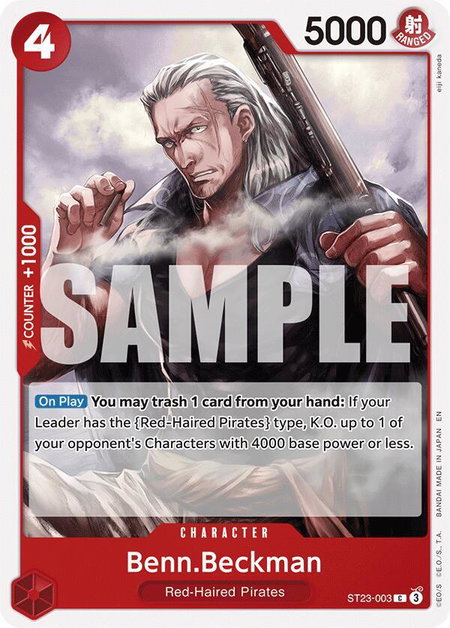Benn.Beckman trading card from Starter Deck 23: RED Shanks Benn.Beckman - Starter Deck 23: RED Shanks One Piece trading card