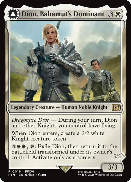 Dion, Bahamut's Dominant trading card from FINAL FANTASY Dion, Bahamut's Dominant - FINAL FANTASY Magic: The Gathering trading card