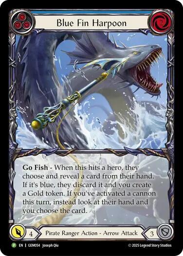 Blue Fin Harpoon - GEM Pack 2 Flesh and Blood trading card