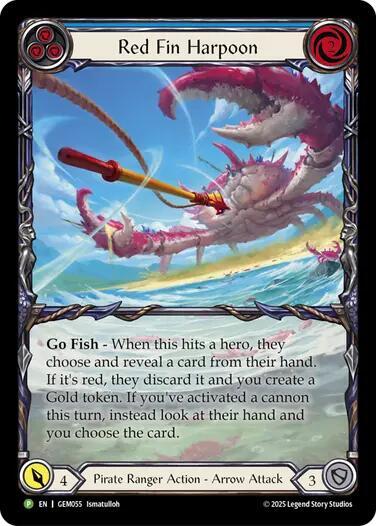 Red Fin Harpoon - GEM Pack 2 Flesh and Blood trading card
