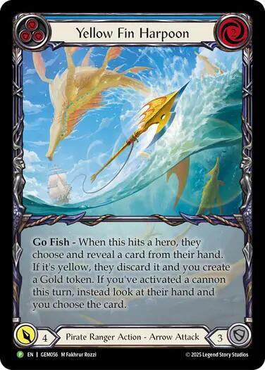 Yellow Fin Harpoon - GEM Pack 2 Flesh and Blood trading card