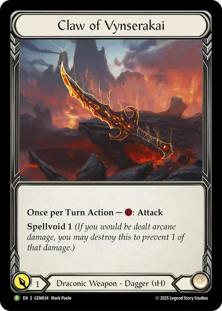 Claw of Vynserakai - GEM Pack 2 Flesh and Blood trading card