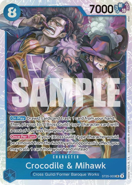 Crocodile & Mihawk trading card from Starter Deck 25: BLUE Buggy Crocodile & Mihawk - Starter Deck 25: BLUE Buggy One Piece trading card