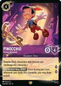 Pinocchio - Strings Attached (224/204) - Illumineer's Quest: Palace Heist (Q2) #224/204 - Legendary Disney Lorcana Trading Card
