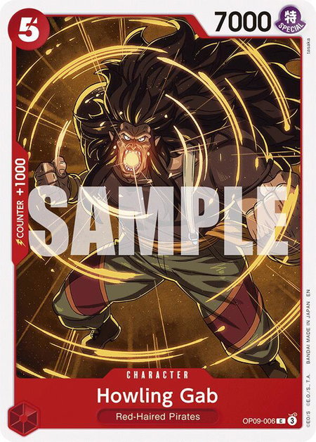 Howling Gab (Reprint) trading card from Starter Deck 23: RED Shanks Howling Gab (Reprint) - Starter Deck 23: RED Shanks One Piece trading card