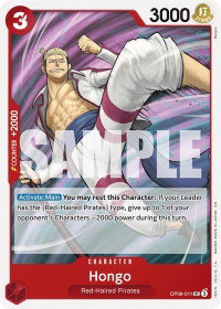 Hongo (Reprint) - Starter Deck 23: RED Shanks (ST-23) #OP09-011 - Uncommon One Piece Trading Card