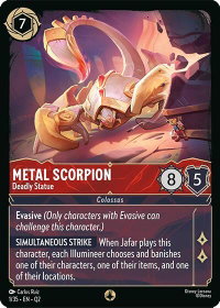 Metal Scorpion - Deadly Statue - Illumineer's Quest: Palace Heist (Q2) #1/35 - None Disney Lorcana Trading Card