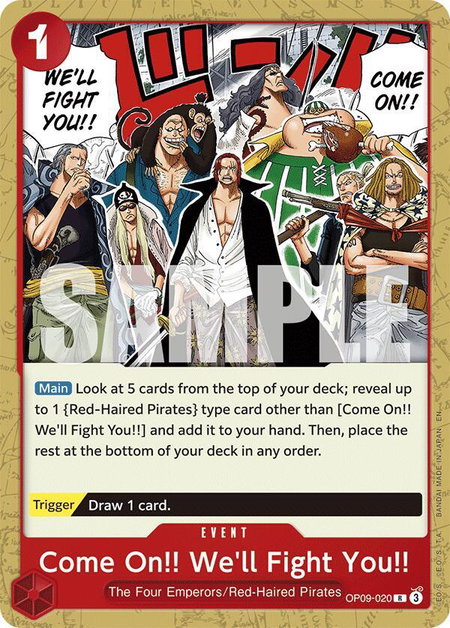 Come On!! We'll Fight You!! (Reprint) trading card from Starter Deck 23: RED Shanks Come On!! We'll Fight You!! (Reprint) - Starter Deck 23: RED Shanks One Piece trading card