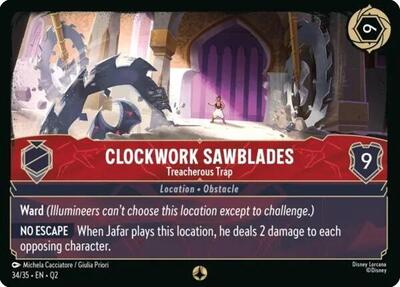 Clockwork Sawblades - Treacherous Trap - Illumineer's Quest: Palace Heist (Q2) #34/35 - None Disney Lorcana Trading Card