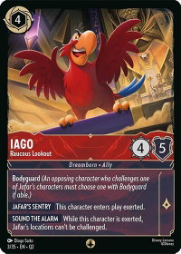 Iago - Raucous Lookout - Illumineer's Quest: Palace Heist (Q2) #3/35 - None Disney Lorcana Trading Card