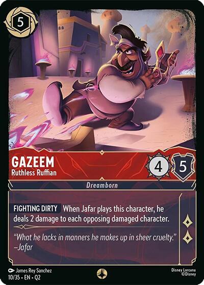 Gazeem - Ruthless Ruffian trading card from Illumineer's Quest: Palace Heist Gazeem - Ruthless Ruffian - Illumineer's Quest: Palace Heist Disney Lorcana trading card