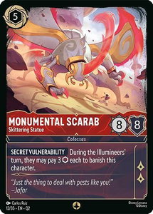 Monumental Scarab - Skittering Statue - Illumineer's Quest: Palace Heist (Q2) #12/35 - None Disney Lorcana Trading Card