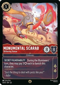 Monumental Scarab - Skittering Statue - Illumineer's Quest: Palace Heist (Q2) #12/35 - None Disney Lorcana Trading Card