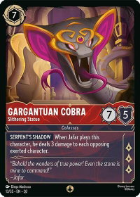 Gargantuan Cobra - Slithering Statue - Illumineer's Quest: Palace Heist (Q2) #13/35 - None Disney Lorcana Trading Card