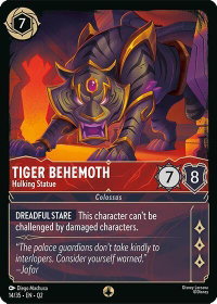 Tiger Behemoth - Hulking Statue - Illumineer's Quest: Palace Heist (Q2) #14/35 - None Disney Lorcana Trading Card