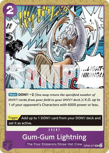 Gum-Gum Lightning (Reprint) - Starter Deck 26: PURPLE/BLACK Monkey.D.Luffy (ST-26) #OP09-077 - Uncommon One Piece Trading Card