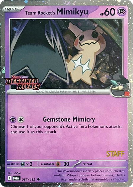 Team Rocket's Mimikyu (Prerelease) [Staff] - Miscellaneous Cards & Products Pokémon trading card