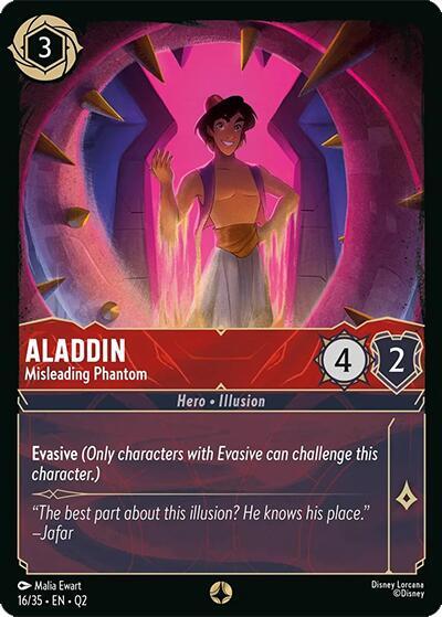 Aladdin - Misleading Phantom trading card from Illumineer's Quest: Palace Heist Aladdin - Misleading Phantom - Illumineer's Quest: Palace Heist Disney Lorcana trading card