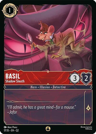 Basil - Shadow Sleuth trading card from Illumineer's Quest: Palace Heist Basil - Shadow Sleuth - Illumineer's Quest: Palace Heist Disney Lorcana trading card