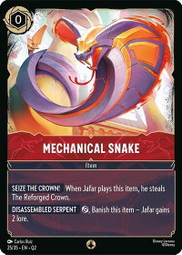 Mechanical Snake - Illumineer's Quest: Palace Heist (Q2) #25/35 - None Disney Lorcana Trading Card