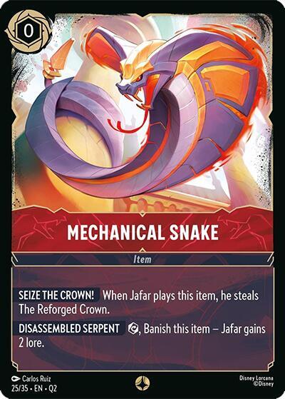 Mechanical Snake trading card from Illumineer's Quest: Palace Heist Mechanical Snake - Illumineer's Quest: Palace Heist Disney Lorcana trading card
