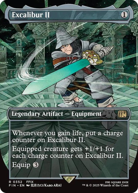 Excalibur II (Borderless) - FINAL FANTASY Magic: The Gathering trading card